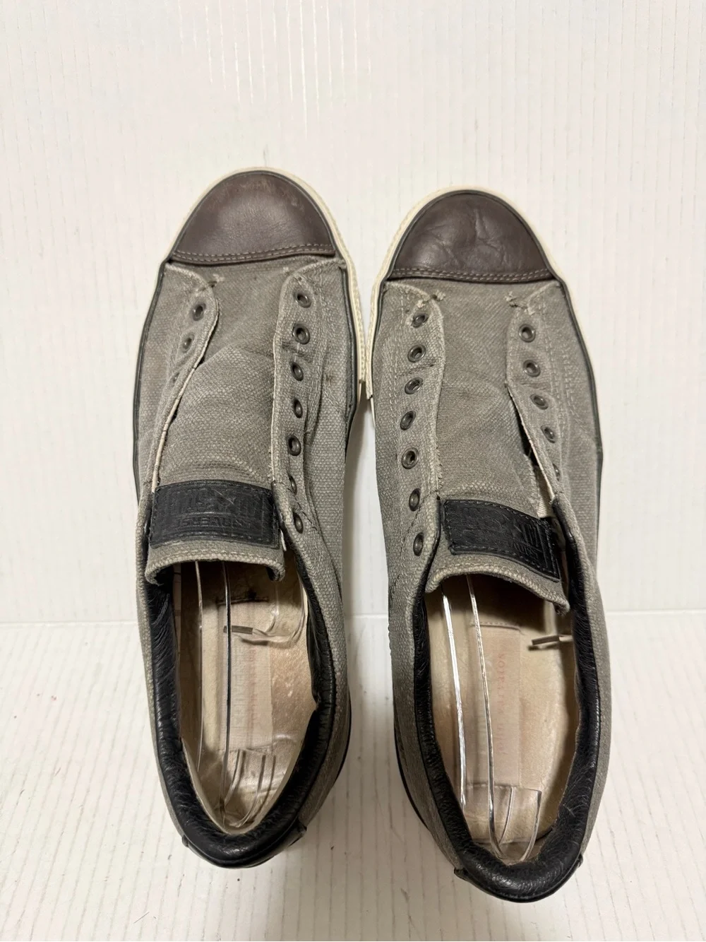 Converse John Varvatos Chuck Taylor Slip On Laceless Gray Vintage Men's Sz 10.5